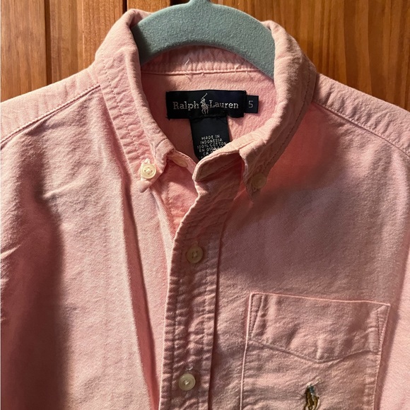 Ralph Lauren pink short sleeve button down shirt - Picture 2 of 8